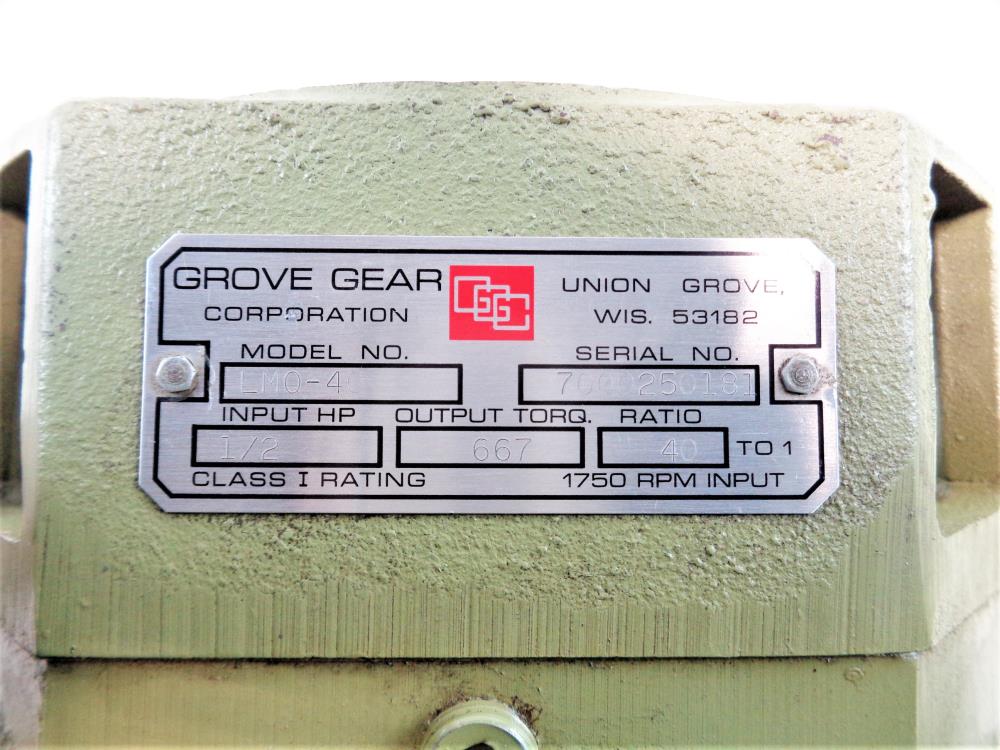 Grove Gear Speed Reducer #LMQ-40, Ratio 40:1